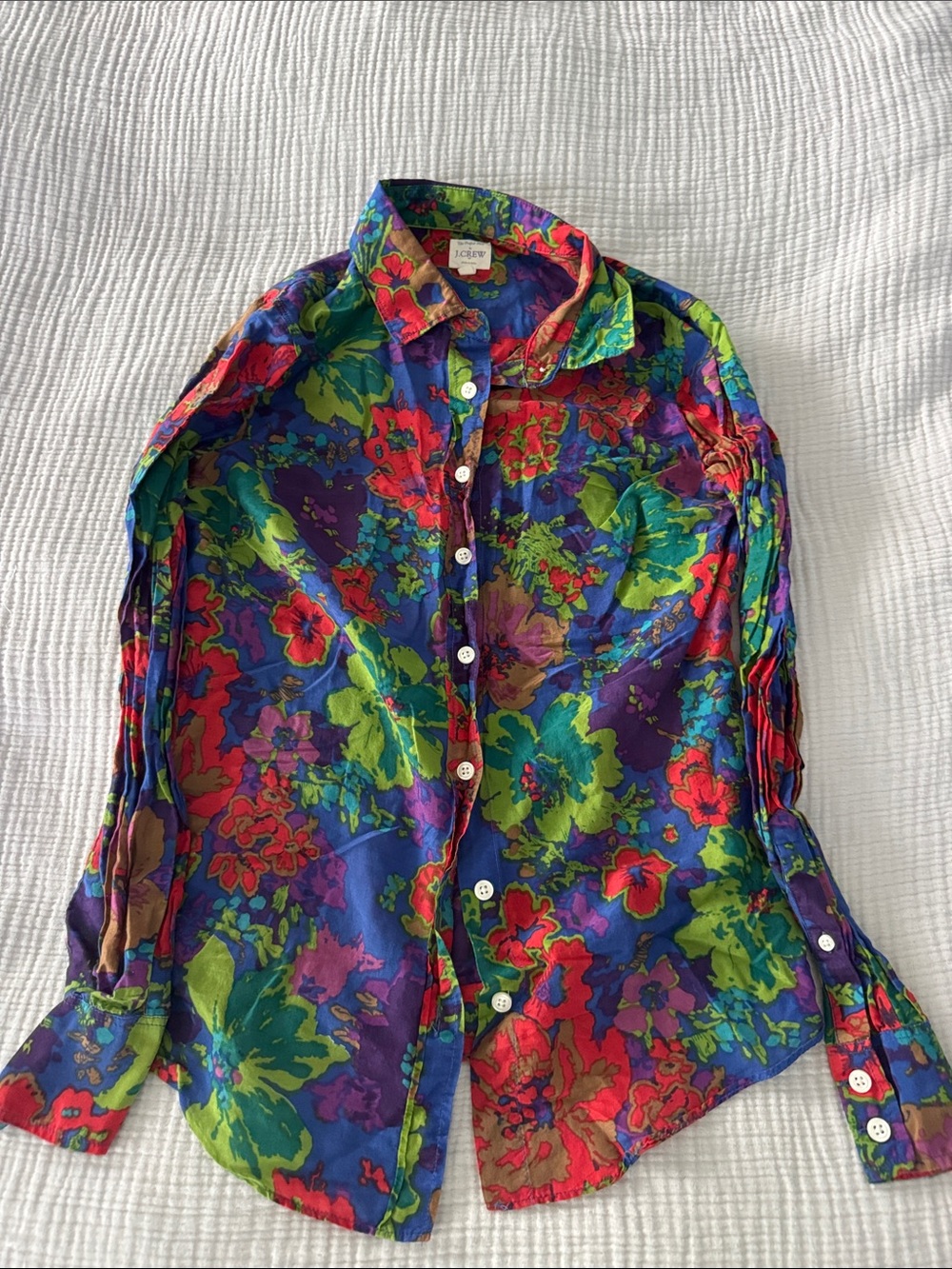 J. Crew Colorful Floral Button-Up Shirt - Vibrant Multicolor size XS